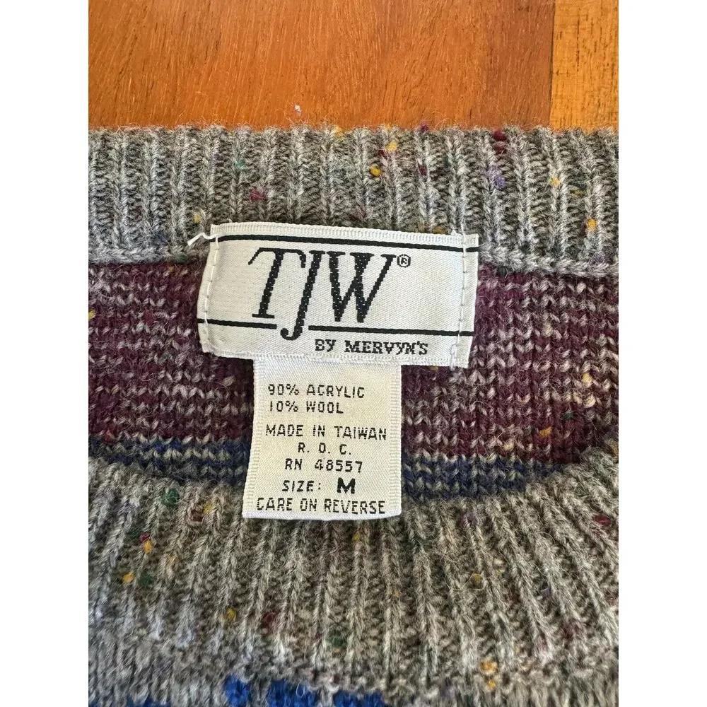 Grandpa‎ Sweater Southwest Vintage 90s Medium Aztec Navajo Grunge Floral Wool